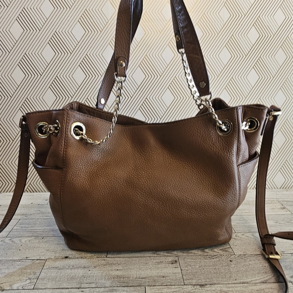 Michael Kors Jet Set Chain Leather Bag Brown - Picture 1 of 12